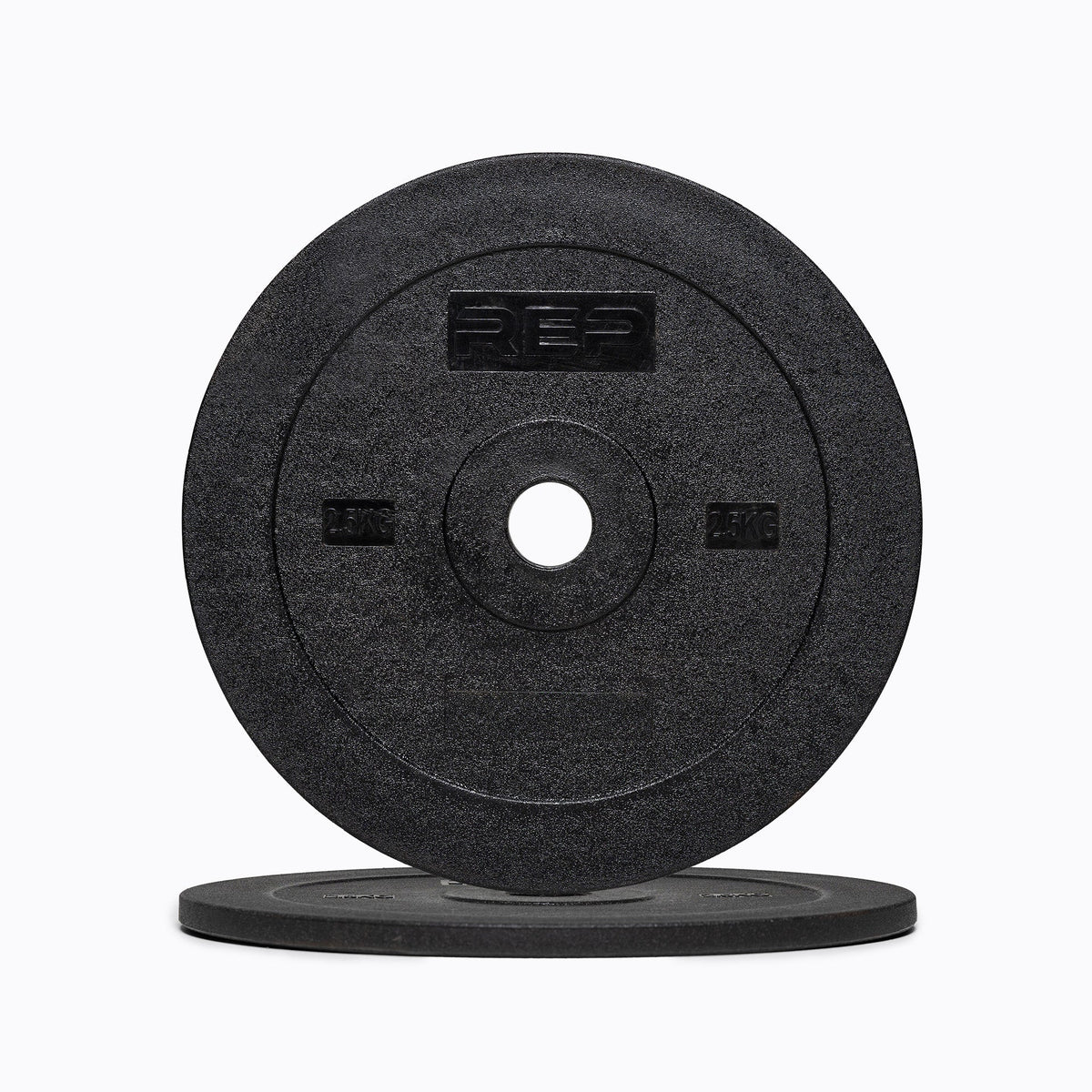 Pair of REP 2.5kg Technique Plates, 15kg Black bumper plate with 'REP' branding from Rep Fitness UK | Shop Premium Gym Equipment for Home & Commercial Use Online | Best Online Gym Equipment UK